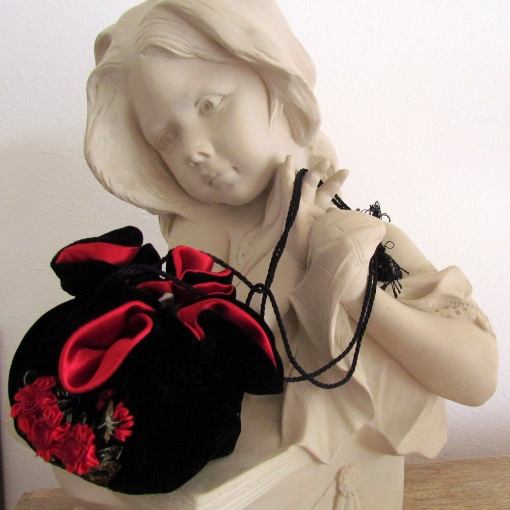 VELVET BAG, DRAWSTRING MINI REGENCY-VICTORIAN DRA… - image 7